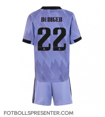 Real Madrid Antonio Rudiger #22 Bortatröja Barn 2022-23 Kortärmad (+ korta byxor)